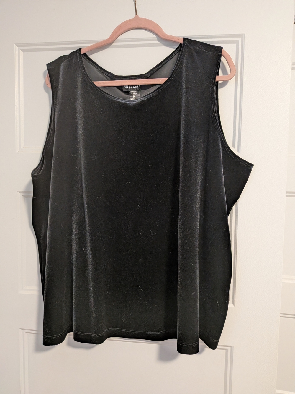 Maggie Barnes Vintage Black Velvet Scoop Neck Tank Top